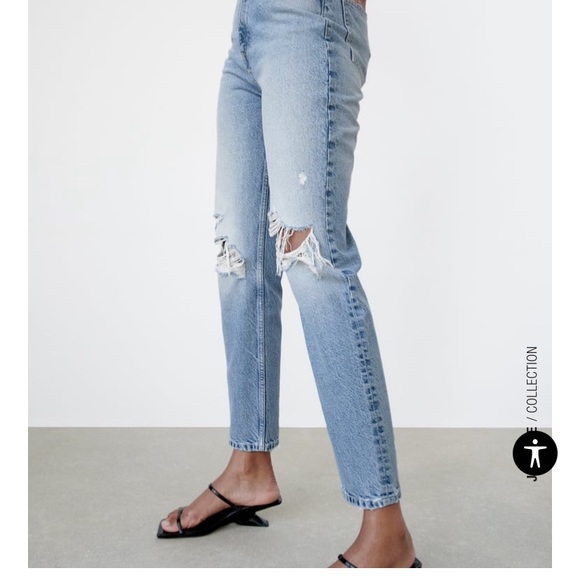 Zara Mom Fit Ripped Jeans - Picture 6 of 7